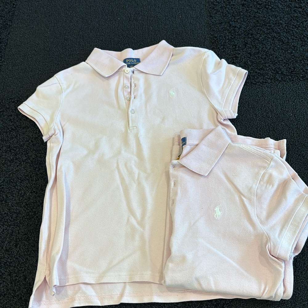 Polo Ralph Lauren light pink girls size L (12/14) polo shirts. (Pack of two)